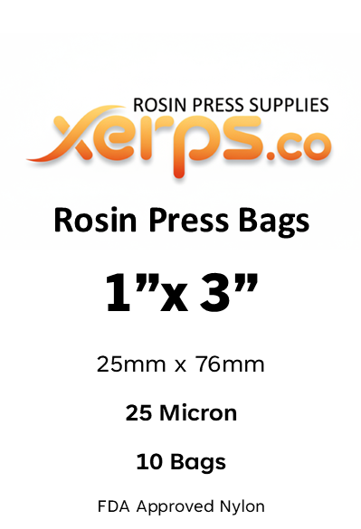 Rosin Bags 1"x3" Xerps.co Micron Filter Mesh - Plus Paper Option