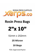 Rosin Bags 2"x10" Xerps.co Micron Filter Mesh - Plus Paper Option